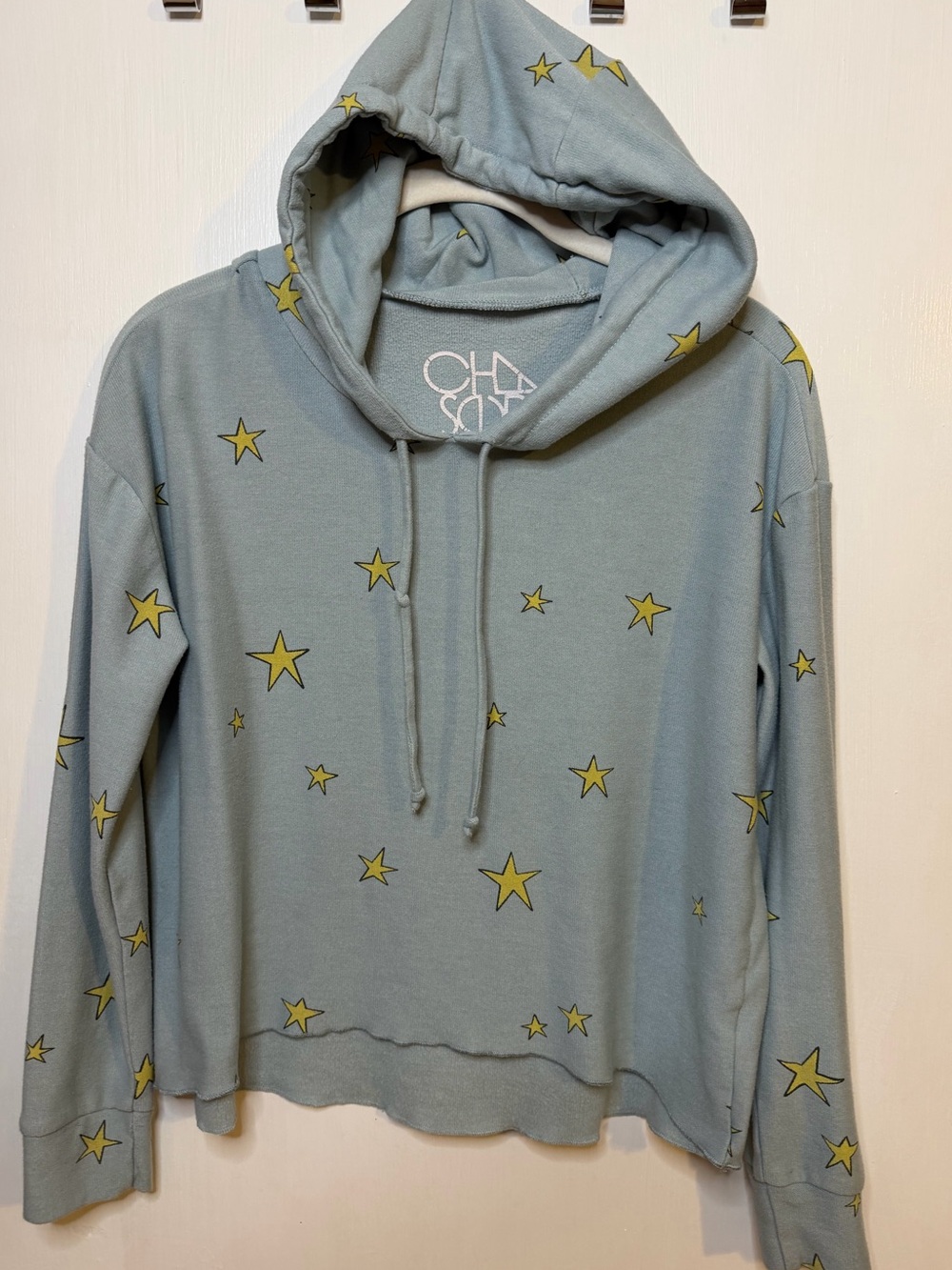 Chaser Star Print Hoodie Sage Blue XS